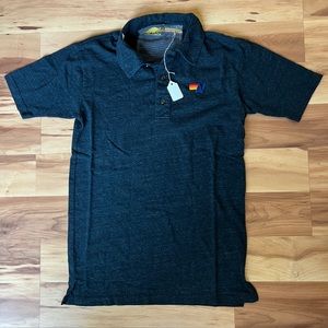 Aviator Nation charcoal grey polo shirt for men nwt